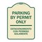 Signmission Parking by Permit Estacionamiento Con Permiso Solamente Heavy-Gauge Alum, 24" x 18", TG-1824-23454 A-DES-TG-1824-23454 - alternate 1